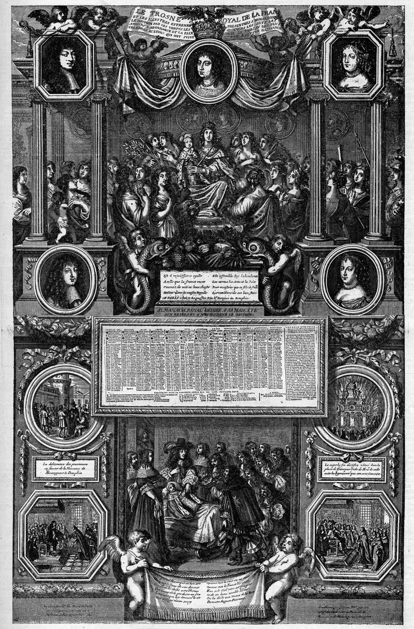 Almanach für das Jahr 1682, das die Geburt des Dauphins (Louis de France genannt der Große Dauphin) darstellt von Unknown artist