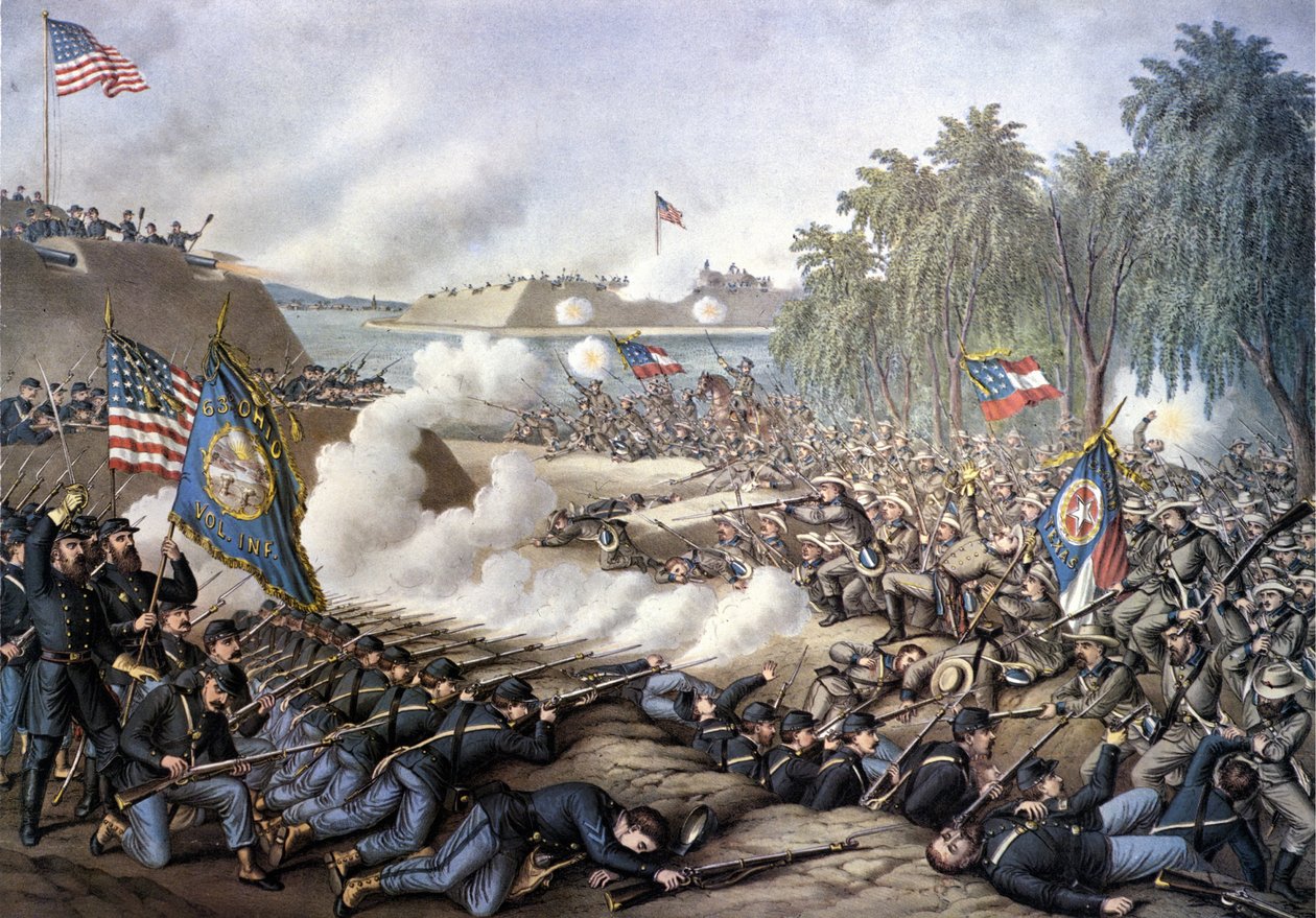 Amerikanischer Bürgerkrieg (1861 - 1865): Erste Schlacht von Corinth (Mississippi) 29. April - 10. Juni von Unknown artist