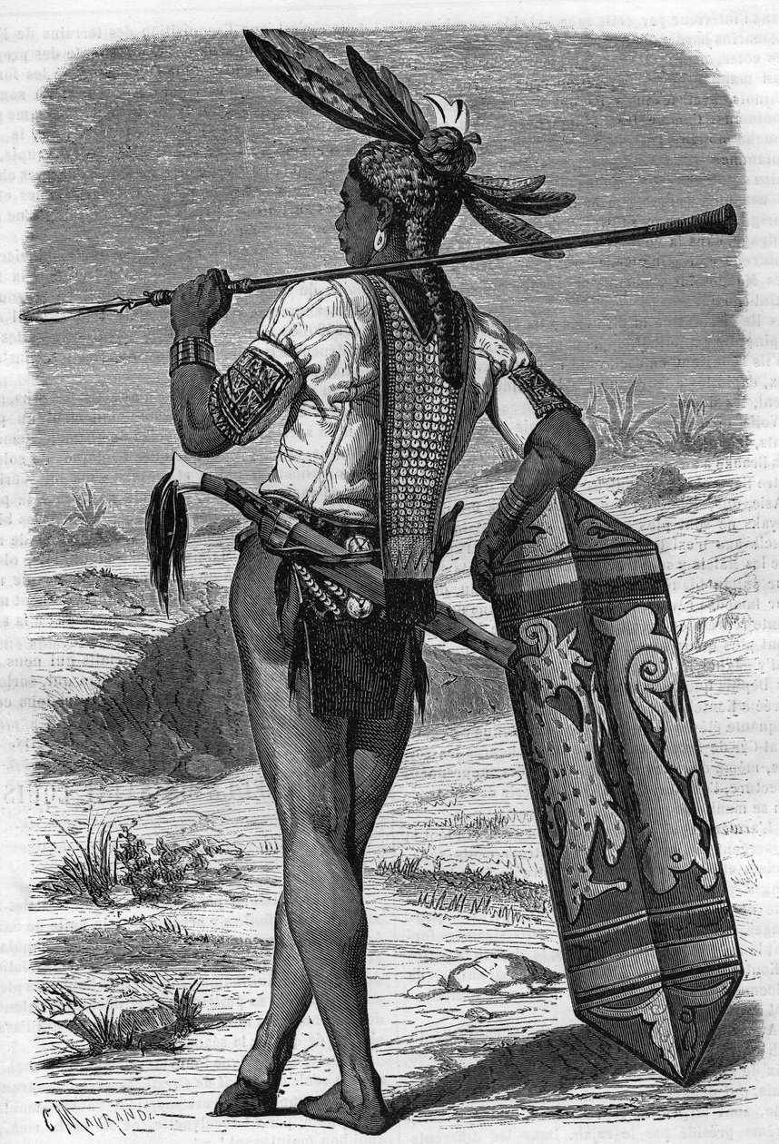 Ein indigener Dayak-Bewohner von Sarawak, Malaysia im 19. Jahrhundert im „Journal de la jeunesse“ von 1888 von Unknown artist