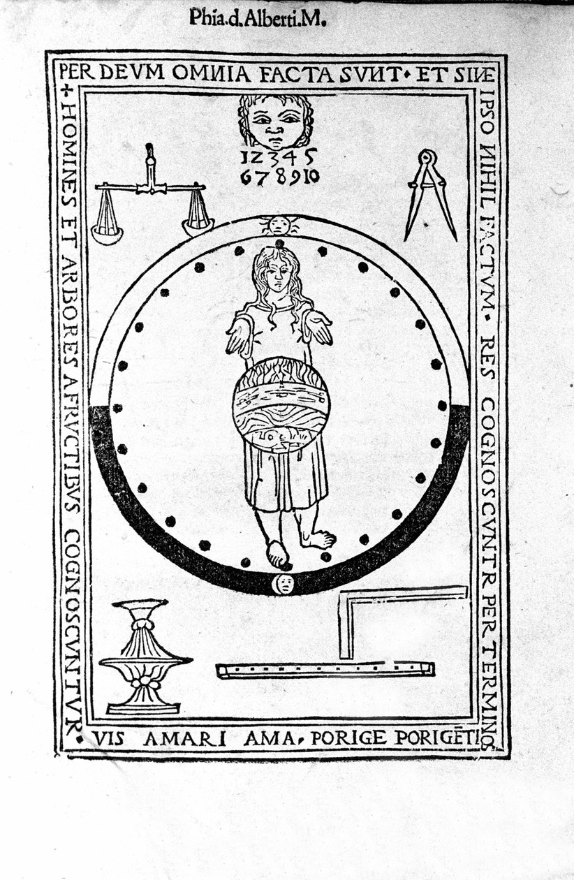 Aristotelis libri IV de coelo et mundo Cum Expositione S.Thomae de Aquino et Cum Additione Petri Alverniae. Dies ist das Buch von Aristoteles mit dem Kommentar von St. Thomas von Aquin und einer zusätzlichen Erklärung von Peter von Alvernia. Venedig, Ausga von Unknown artist
