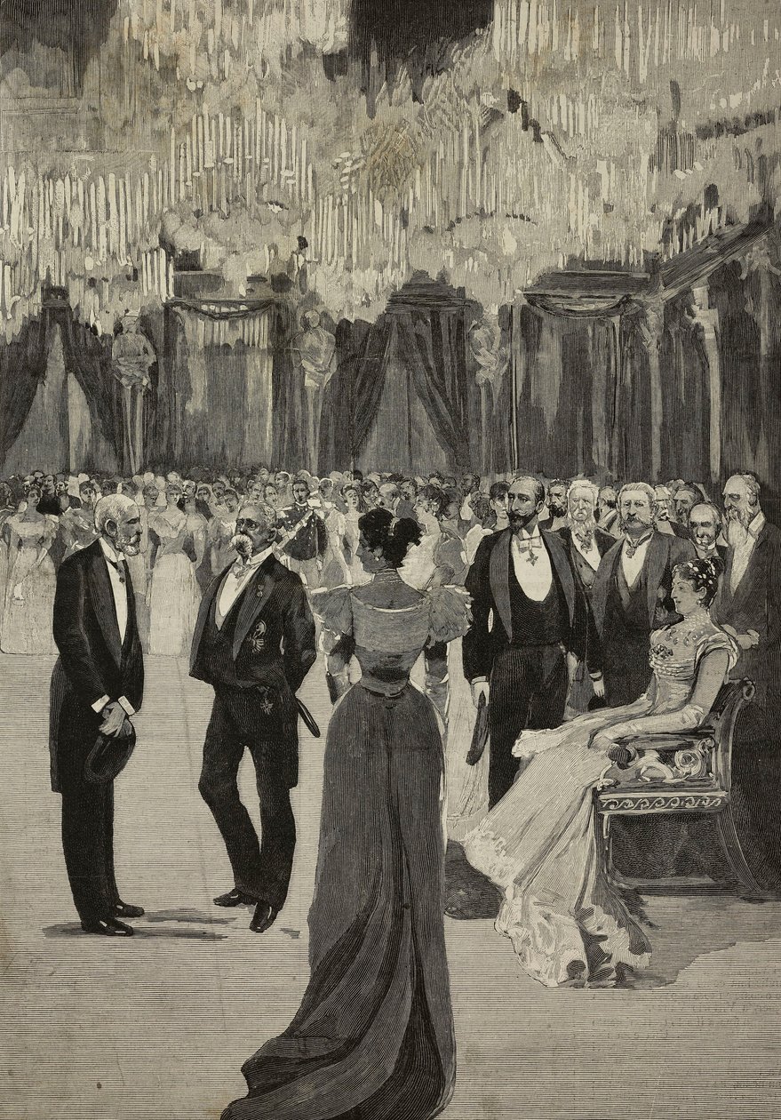 Ball im Karyatiden-Saal, Palazzo Reale, 12. Mai von Unknown Artist