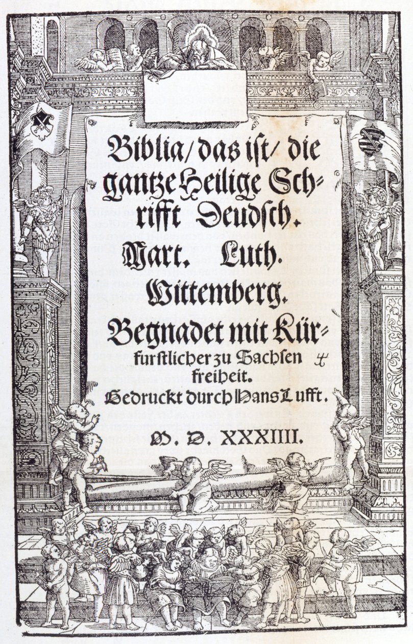 Lutherbibel. Frontispiz von Unknown artist