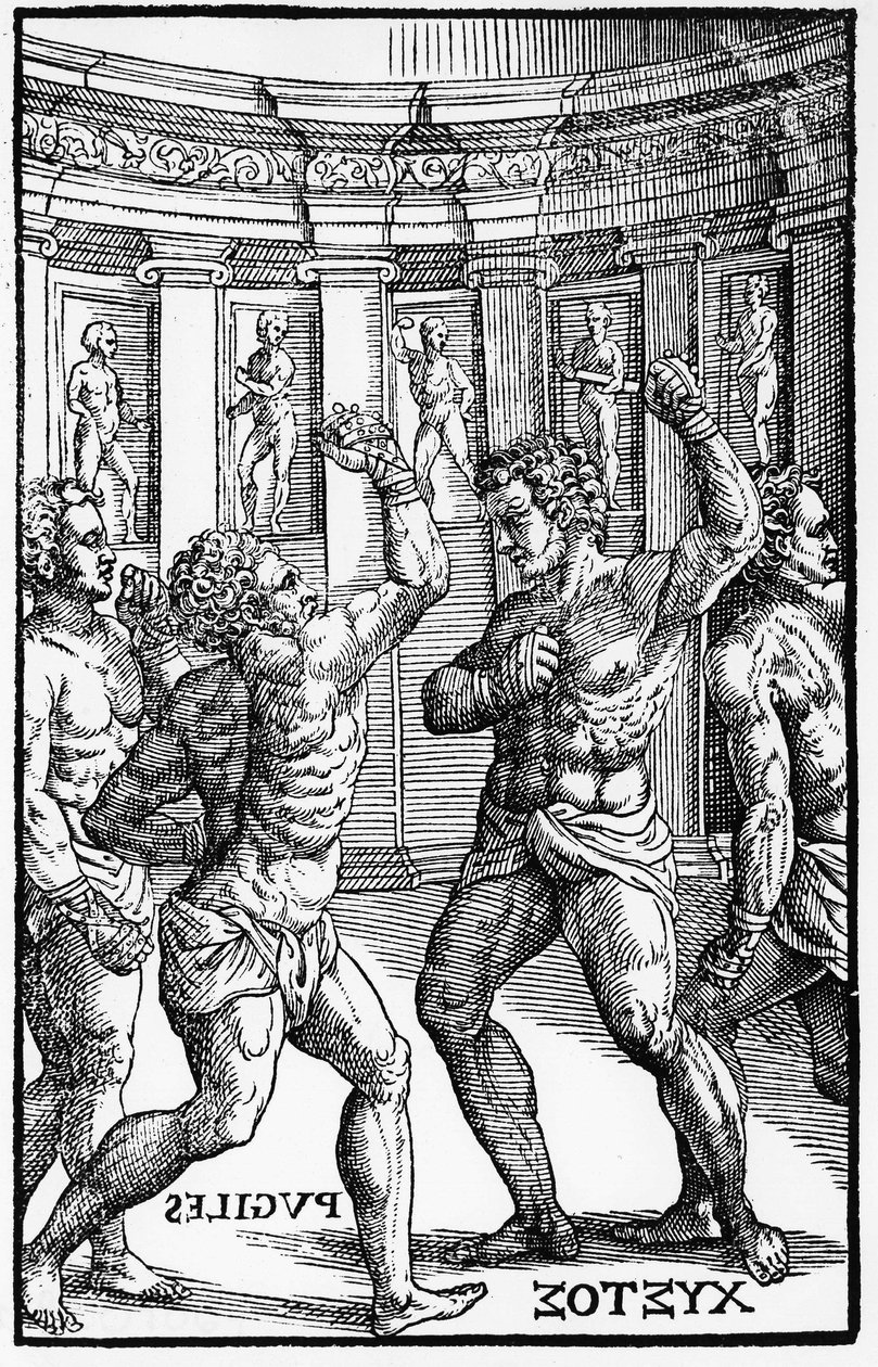 Boxer, Ringer - in „Hieronymi Mercurialis de Arte Gymnastica“, Venedig-Ausgabe von Unknown artist
