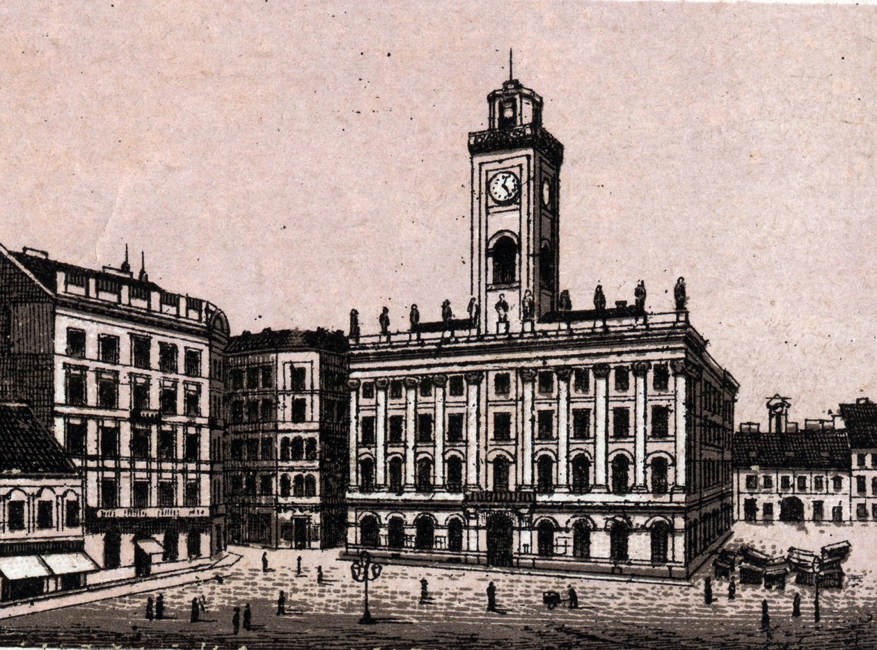Budapest, Ungarn: Altes Rathaus in „Die Welt illustriert 168 Ansichten“ (Ende des 19. Jahrhunderts) von Unknown artist
