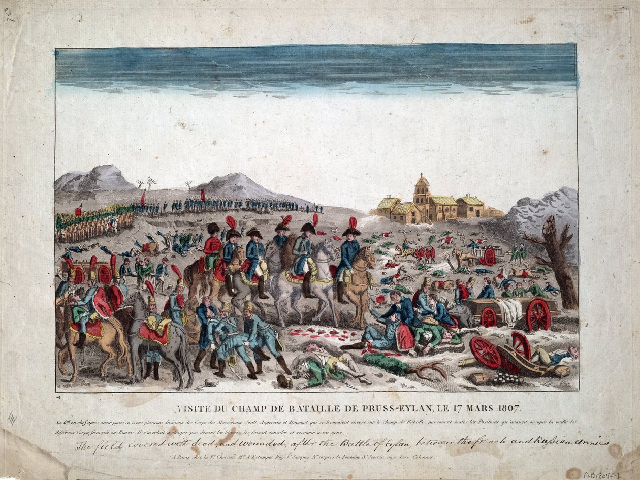 Feldzug in Preußen und Polen (1806-1807) Napoleon I. auf dem Schlachtfeld von Eylau am 9. Februar 1807 von Unknown artist