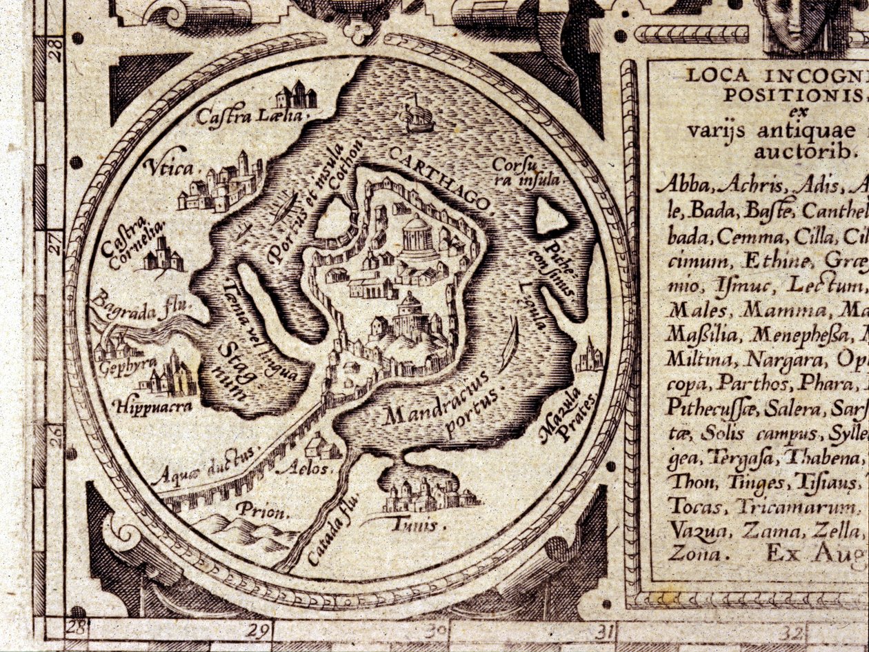 Karthago Blick auf den Golf von Tunis in einem historischen Atlas des 17. Jahrhunderts von Unknown artist