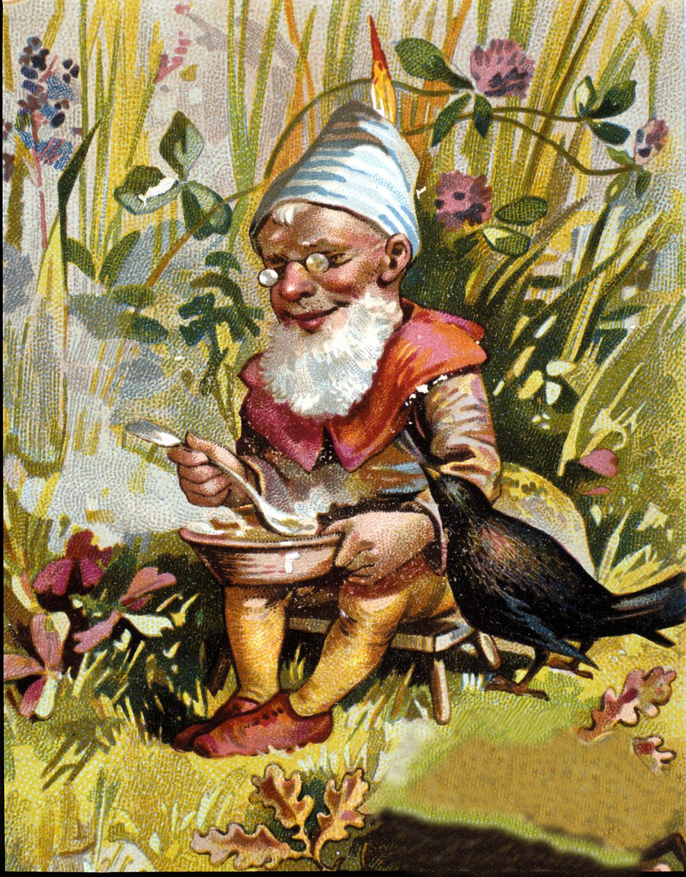 Charakter des Zwergs oder Kobolds isst Suppe von Unknown artist