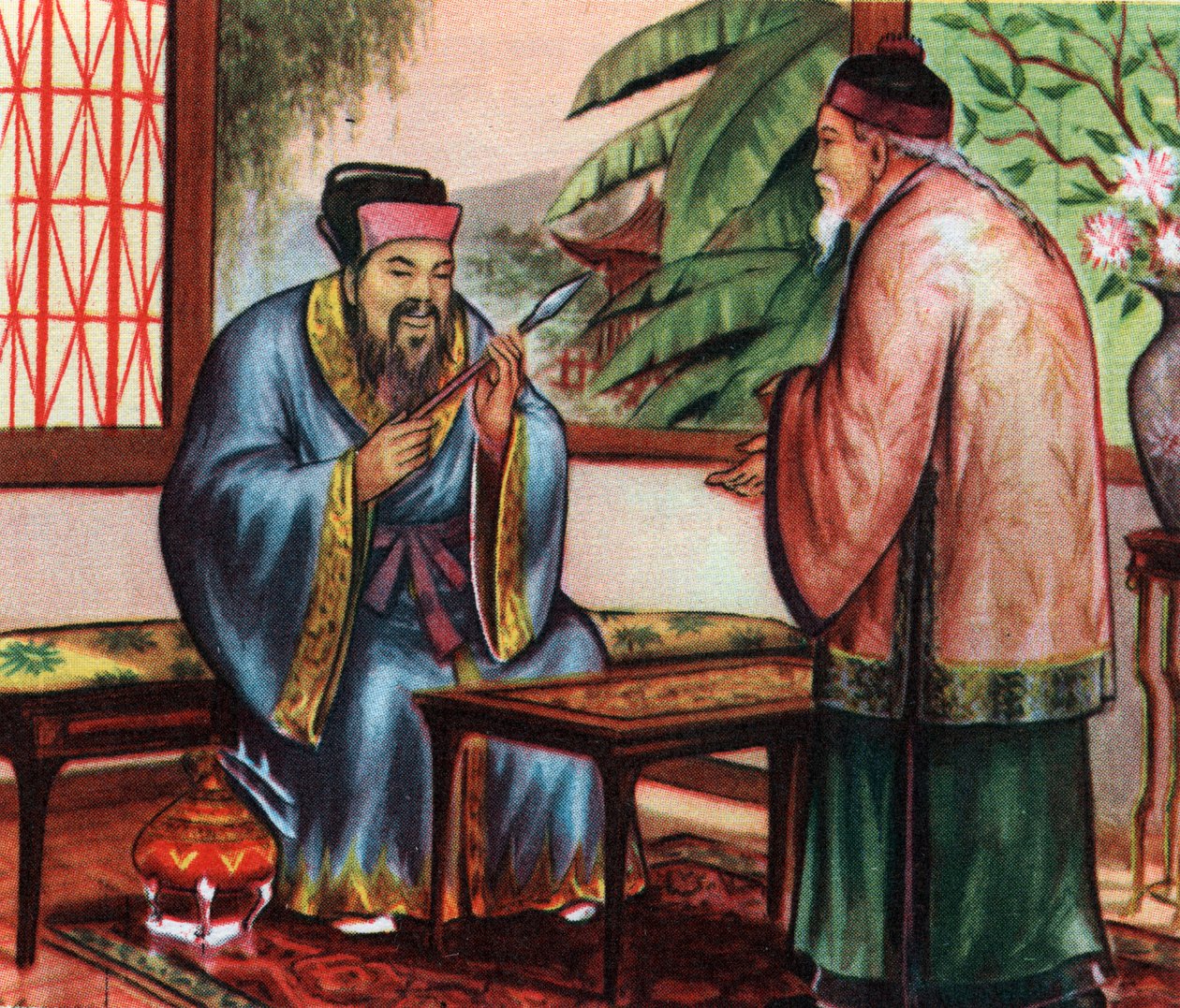 Chinesischer Philosoph Konfuzius (oder Kong Fu Zi oder KongZi) (551-479 v. Chr.), konsultiert für sein Wissen über alte Zivilisationen - Private Sammlung von Unknown Artist