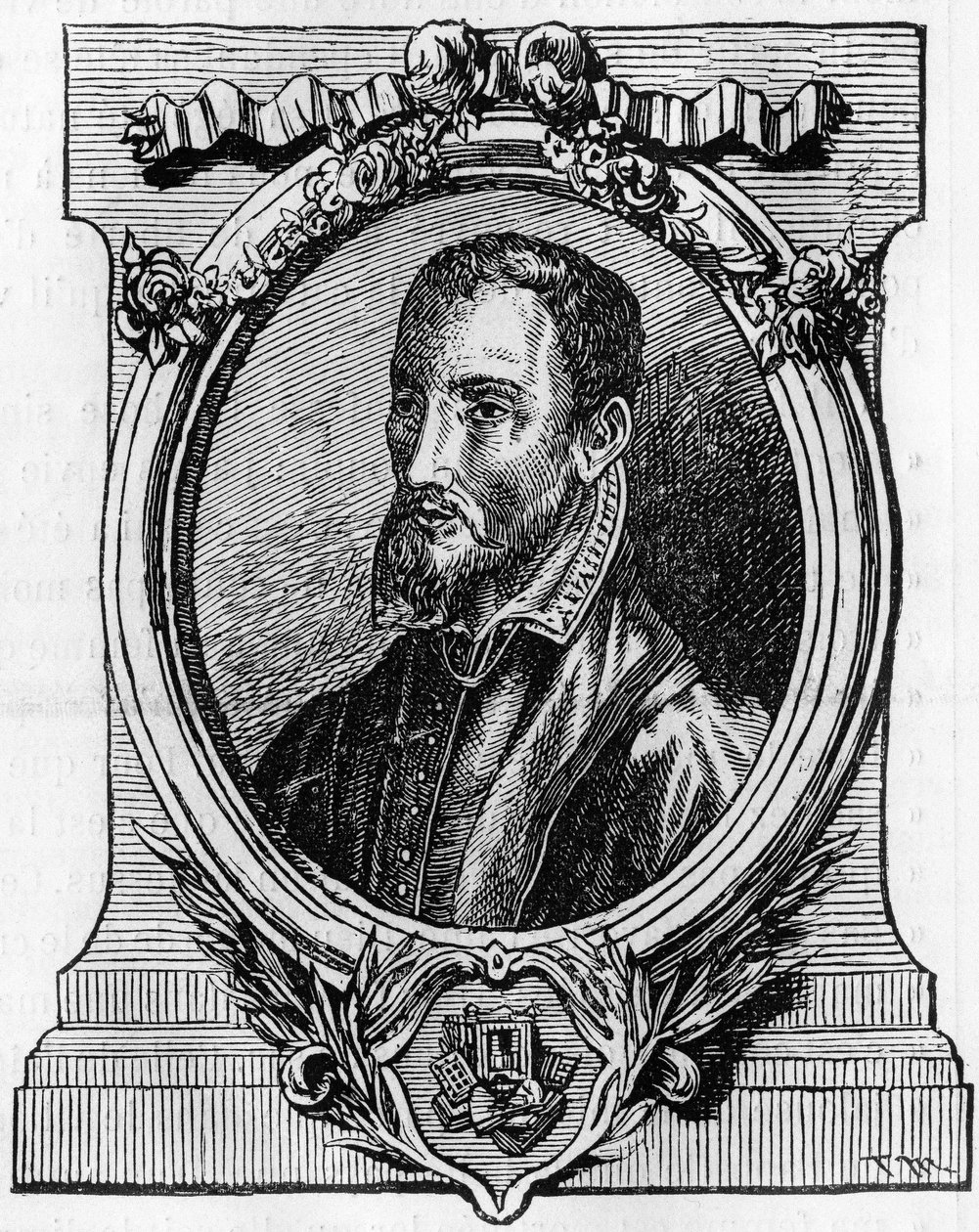 Christophe Plantin. 1514-1589. Antwerpener Drucker französischer Herkunft. Gravur aus dem 19. Jahrhundert. von Unknown artist
