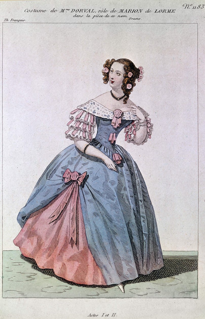 Kostüm von Madame Dorval in der Rolle der Marion de Lorme von Victor Hugo von Unknown artist