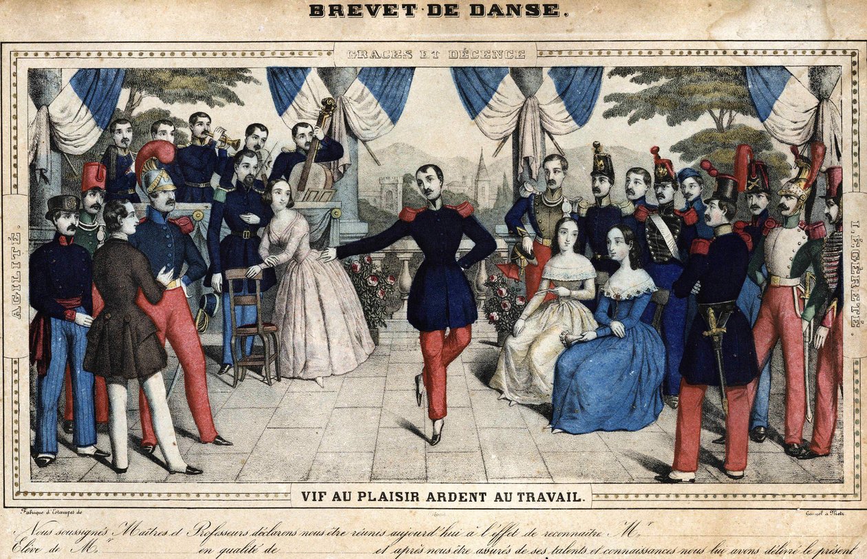 Tanzzertifikat, Mitte des 19. Jahrhunderts, Stella-Sammlung von Unknown artist