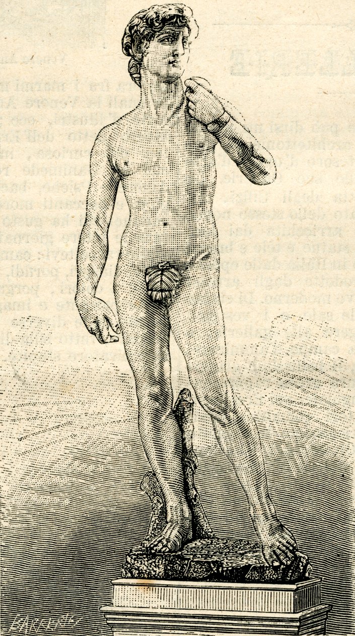 David von Michelangelo Buonarroti, Piazza della Signoria, Florenz von Unknown Artist