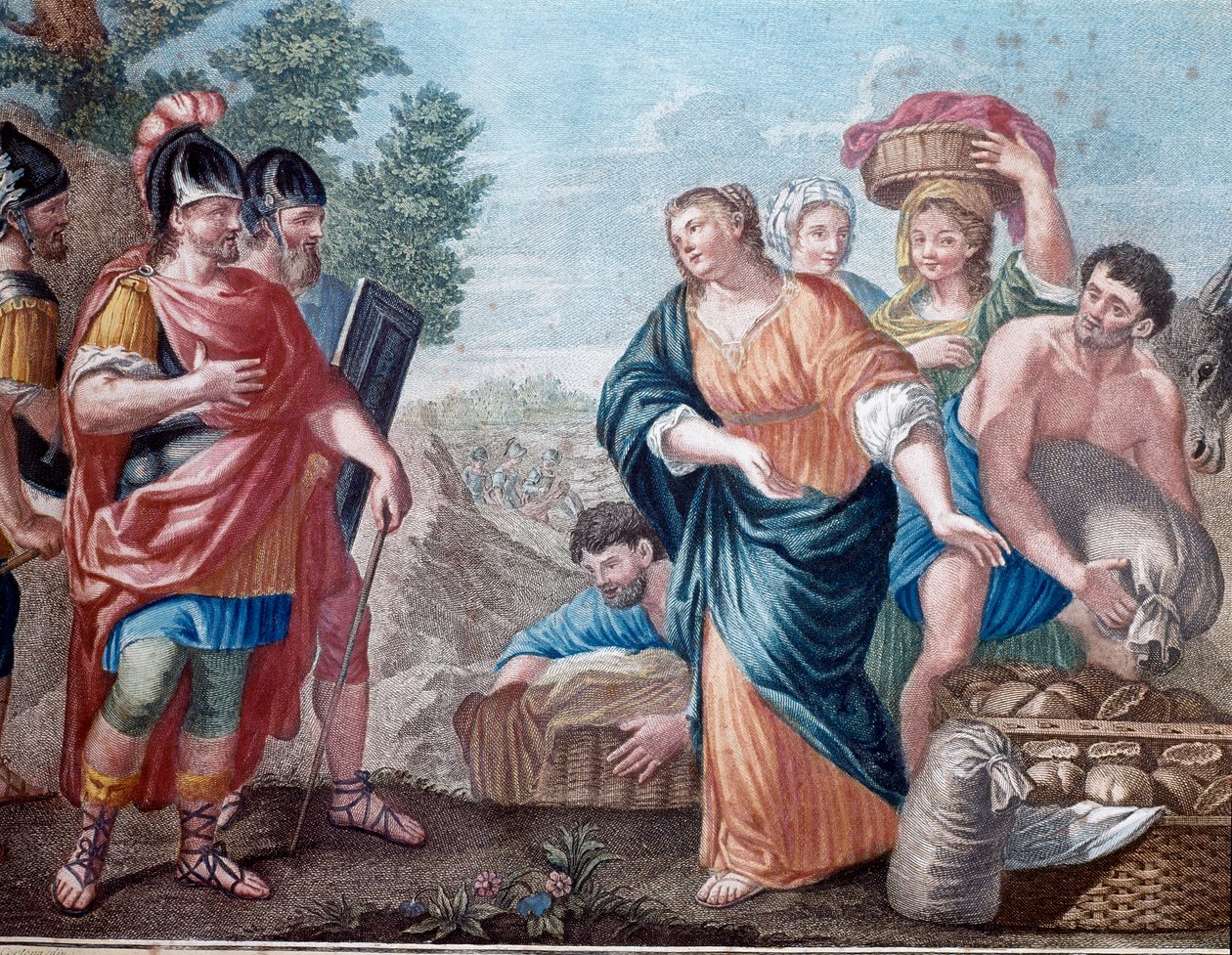 David und Abigail Lithographie des 19. Jahrhunderts Mailand, private Sammlung von Unknown artist
