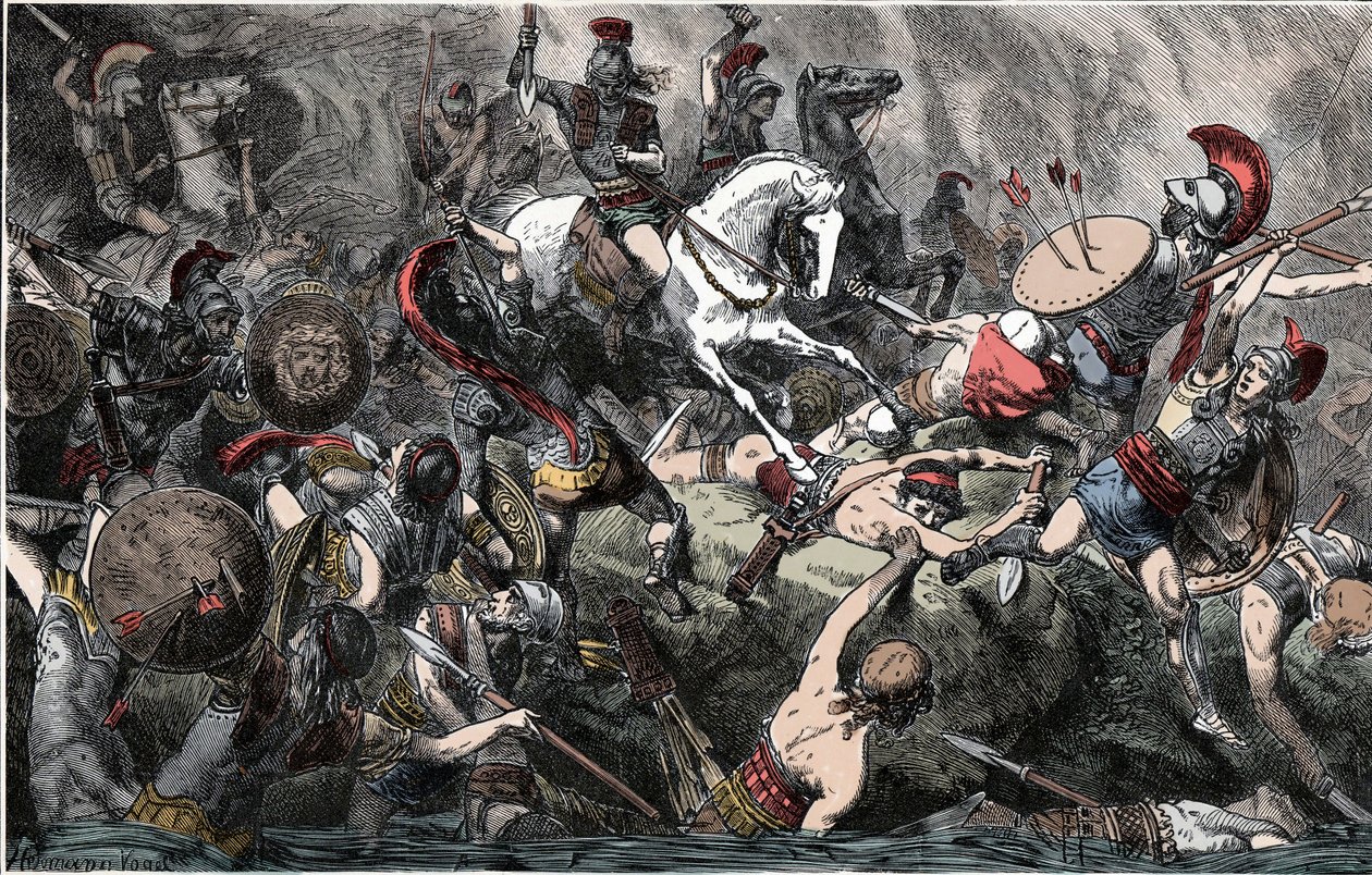 Zerstörung der athenischen Armee in Sizilien - Peloponnesischer Krieg (431-404 v. Chr.), Sizilienexpedition (415-413 v. Chr.): Zerstörung der athenischen Armee - 1882 von Unknown artist