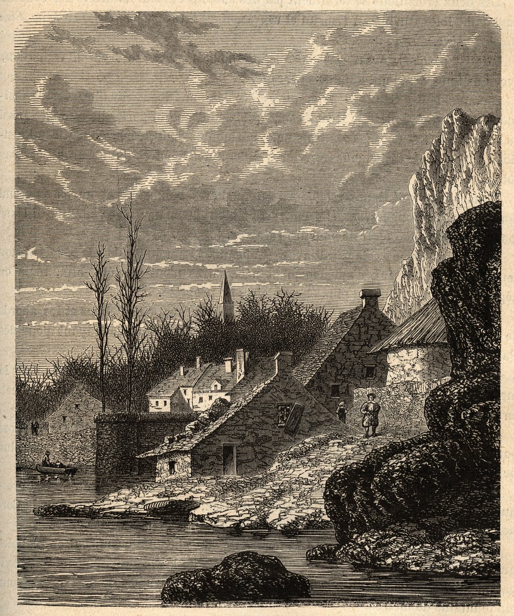 Douarnenez - Finistere - Bretagne - Gravur in "PATRIE - BESCHREIBUNG DER MALERISCHEN FRANKREICH IN 6 BÄNDEN VON LUCIEN HUARD - Ende des 19. Jahrhunderts" von Unknown artist