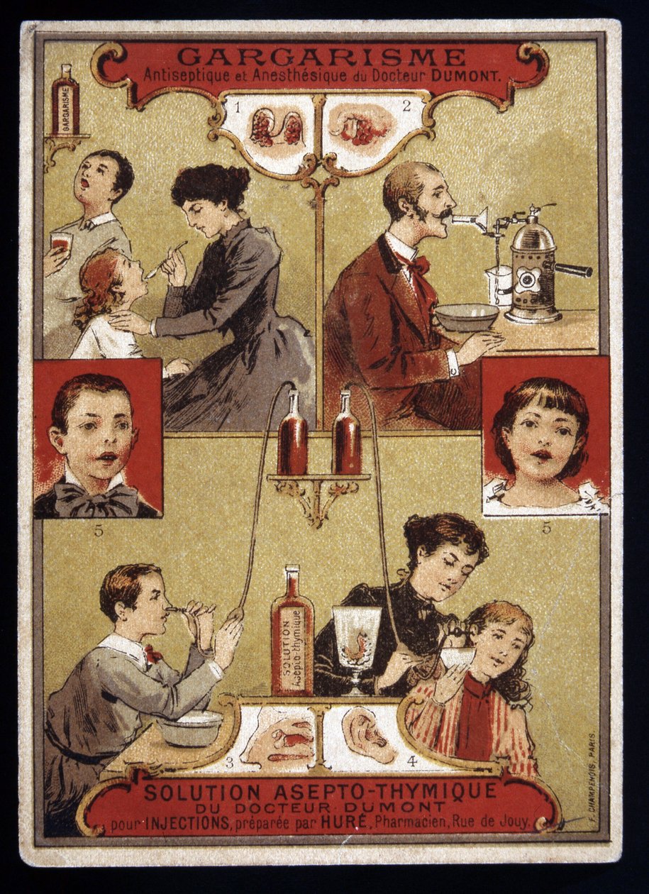 Dr. Dumonts antiseptisches und anästhetisches Gurgelmittel - Werbung, Ende des 19. Jahrhunderts von Unknown artist