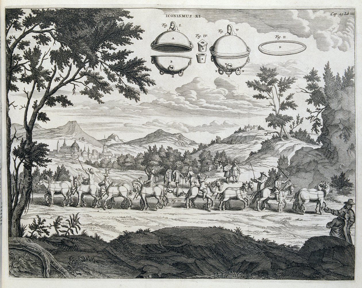 Experiment von Otto von Guericke von Unknown artist