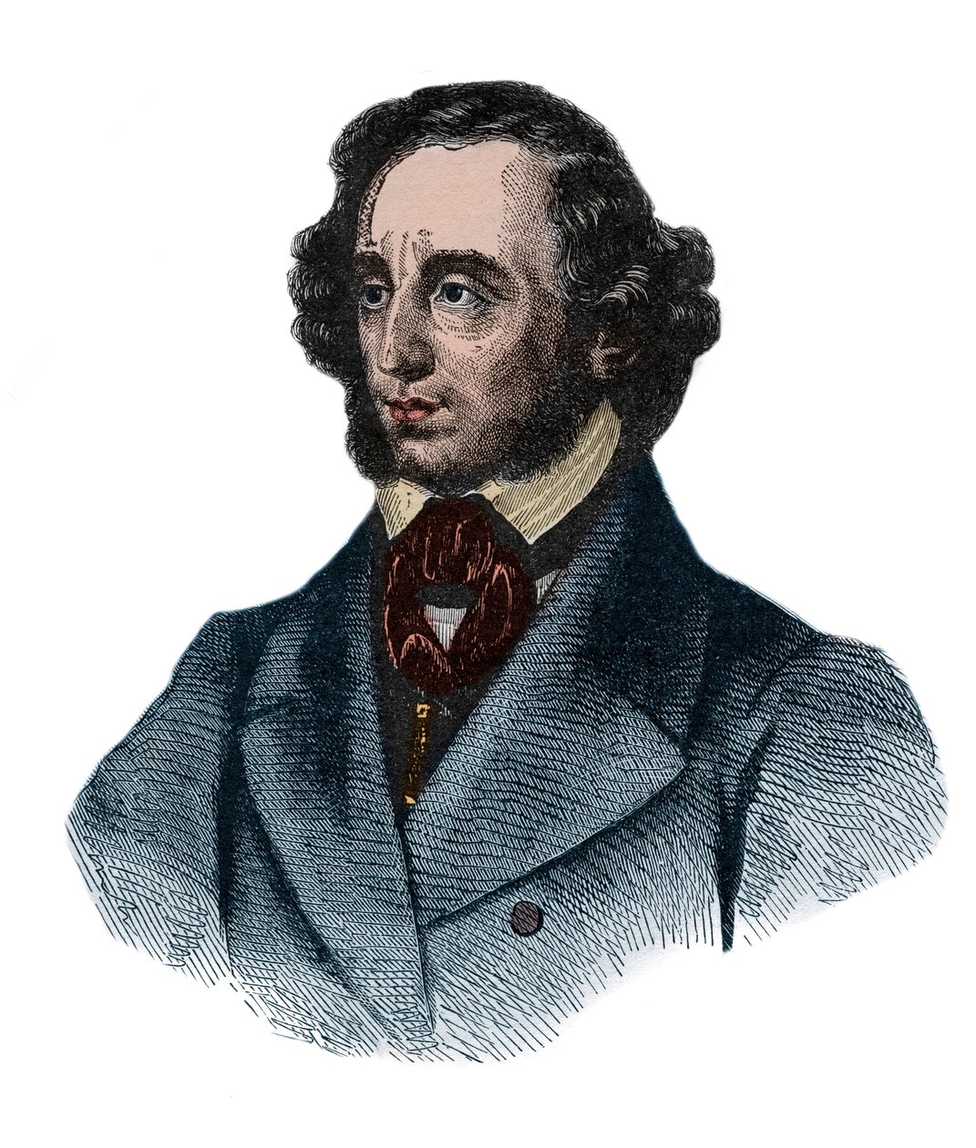 Felix Mendelssohn Bartholdy (1809-1847), Farblithographie von Unknown artist
