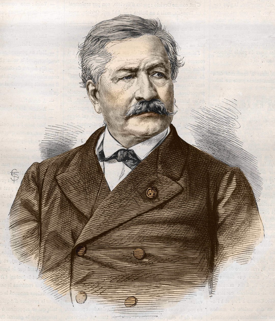 Ferdinand de Lesseps (1805 - 1894), Gravur, Bianchetti-Sammlung von Unknown artist
