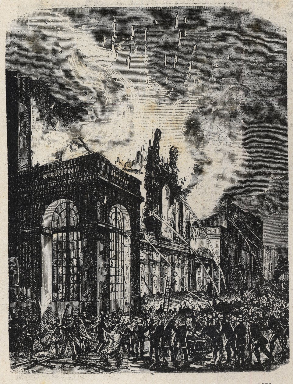 Brand der Oper de la rue Lepelletier (Le Peletier) in Paris am 28. Oktober von Unknown artist