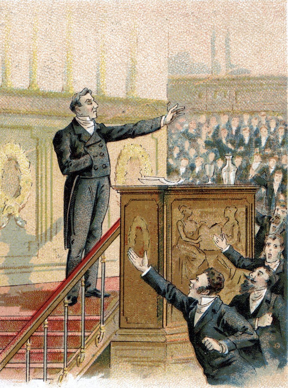 François Guizot (1789-1874), französischer Historiker und Politiker in der Abgeordnetenkammer im Jahr 1844. von Unknown artist