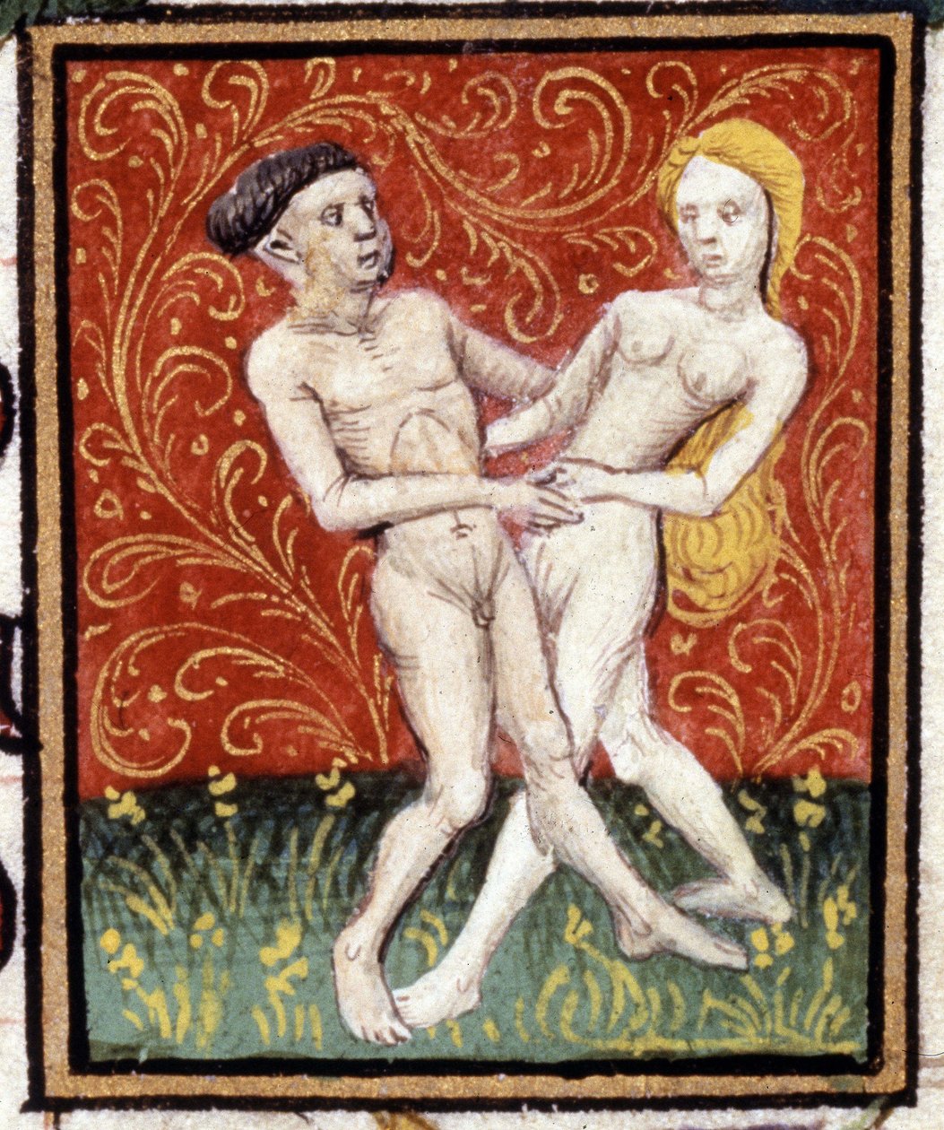 Zwillinge. Miniatur eines Horoskops. Manuskript des 15. Jahrhunderts. Bibl. Trivulziana, Mailand von Unknown artist