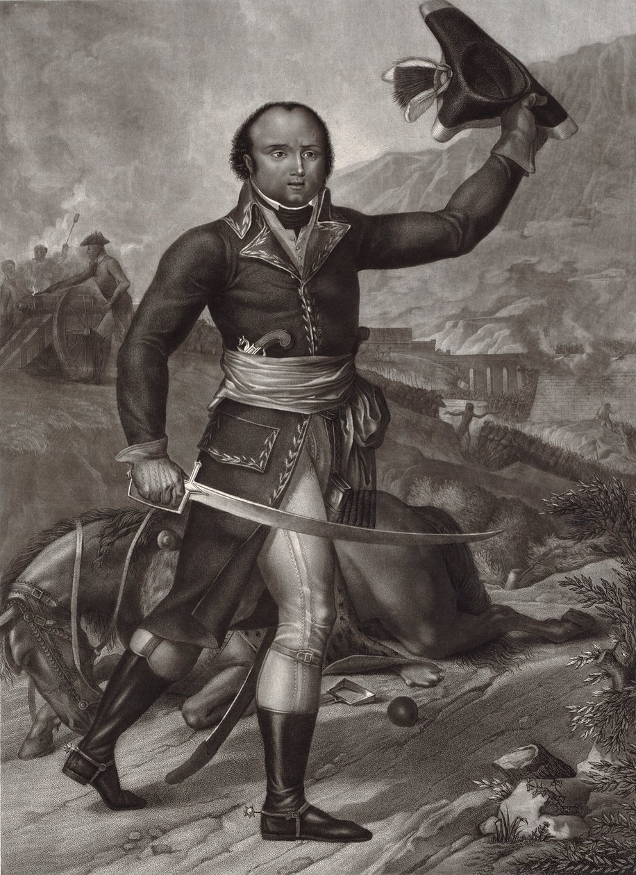 General Thomas-Alexandre Dumas in Uniform eines französischen republikanischen Offiziers - Alexandre Davy de la Pailleterie genannt Dumas (1762-1806) französischer Offizier, Vater des französischen Schriftstellers Alexandre Dumas Vater - le général Thomas  von Unknown artist