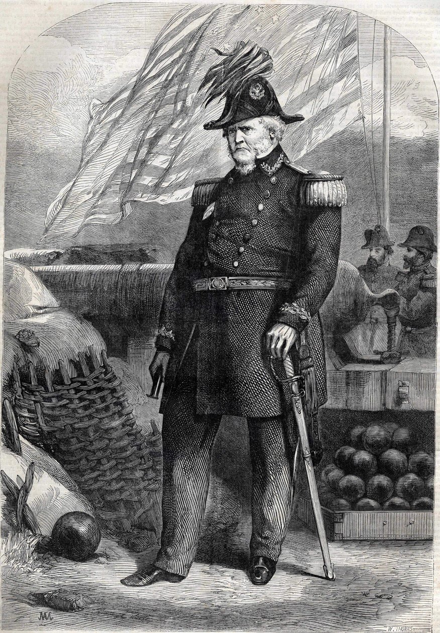 General Winfield Scott (1786 - 1866). Gravur von 1860. von Unknown artist