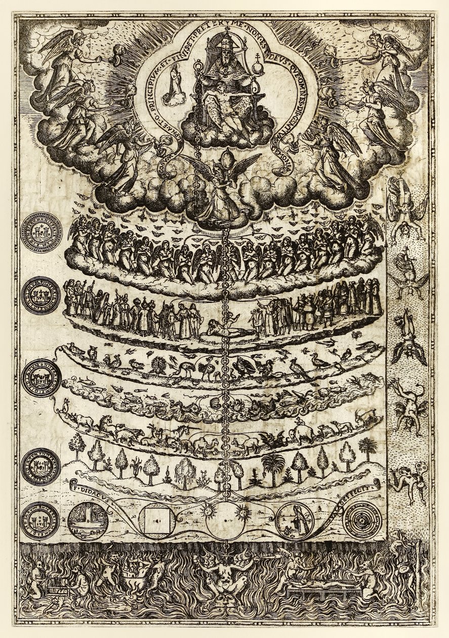 Große Kette des Seins" aus "Rhetorica Christiana ad concionandi et orandi usum accommodate..." von Diego Valadés von Unknown artist