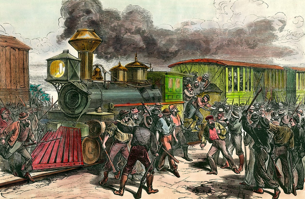 Streik auf der Eisenbahnlinie zwischen Baltimore und Ohio von Unknown artist