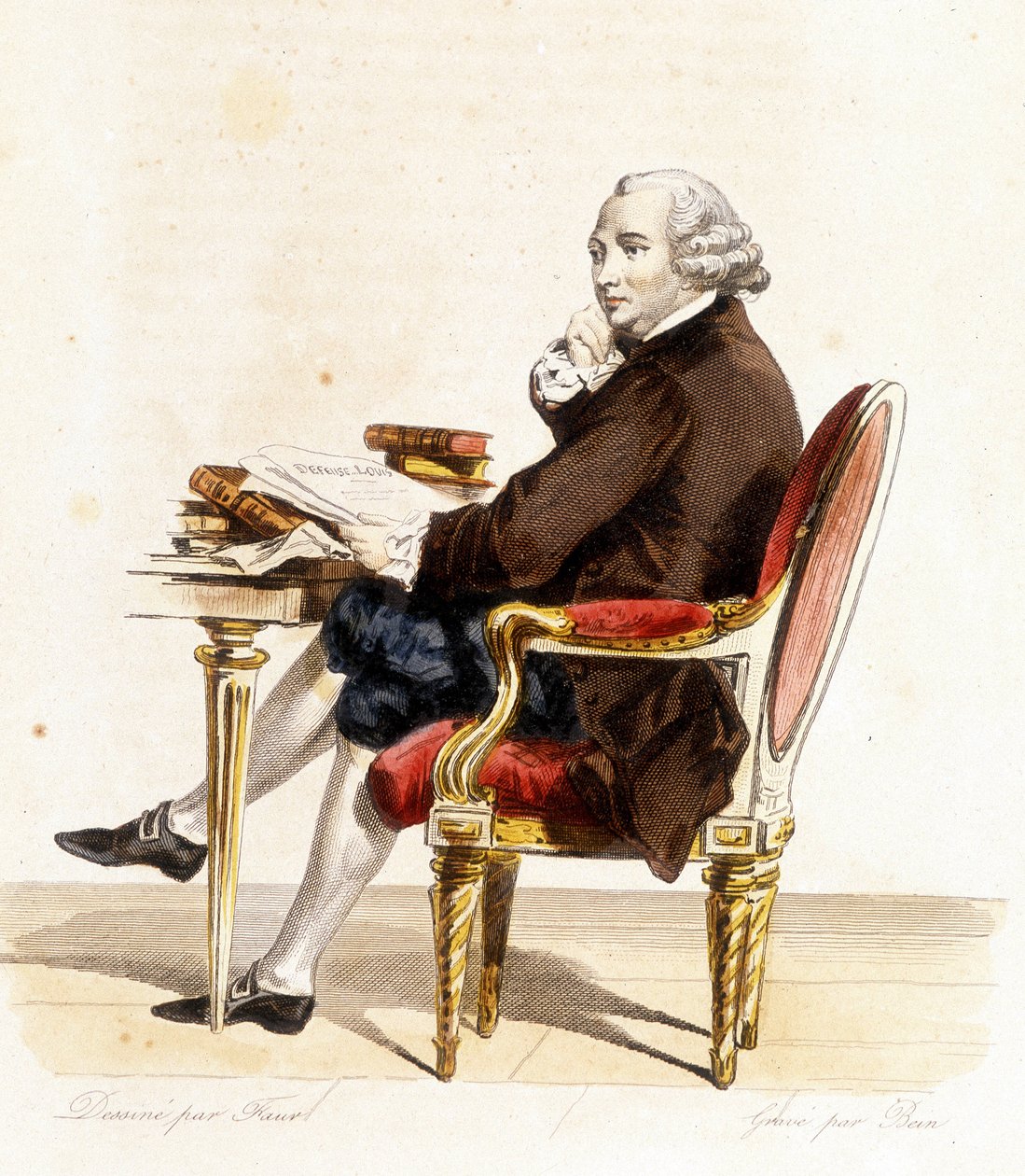 Guillaume Chretien (Guillaume-Chretien) von Lamoignon de Malesherbes (1721-1794). Französischer Politiker. Gravur von 1838 von Unknown artist
