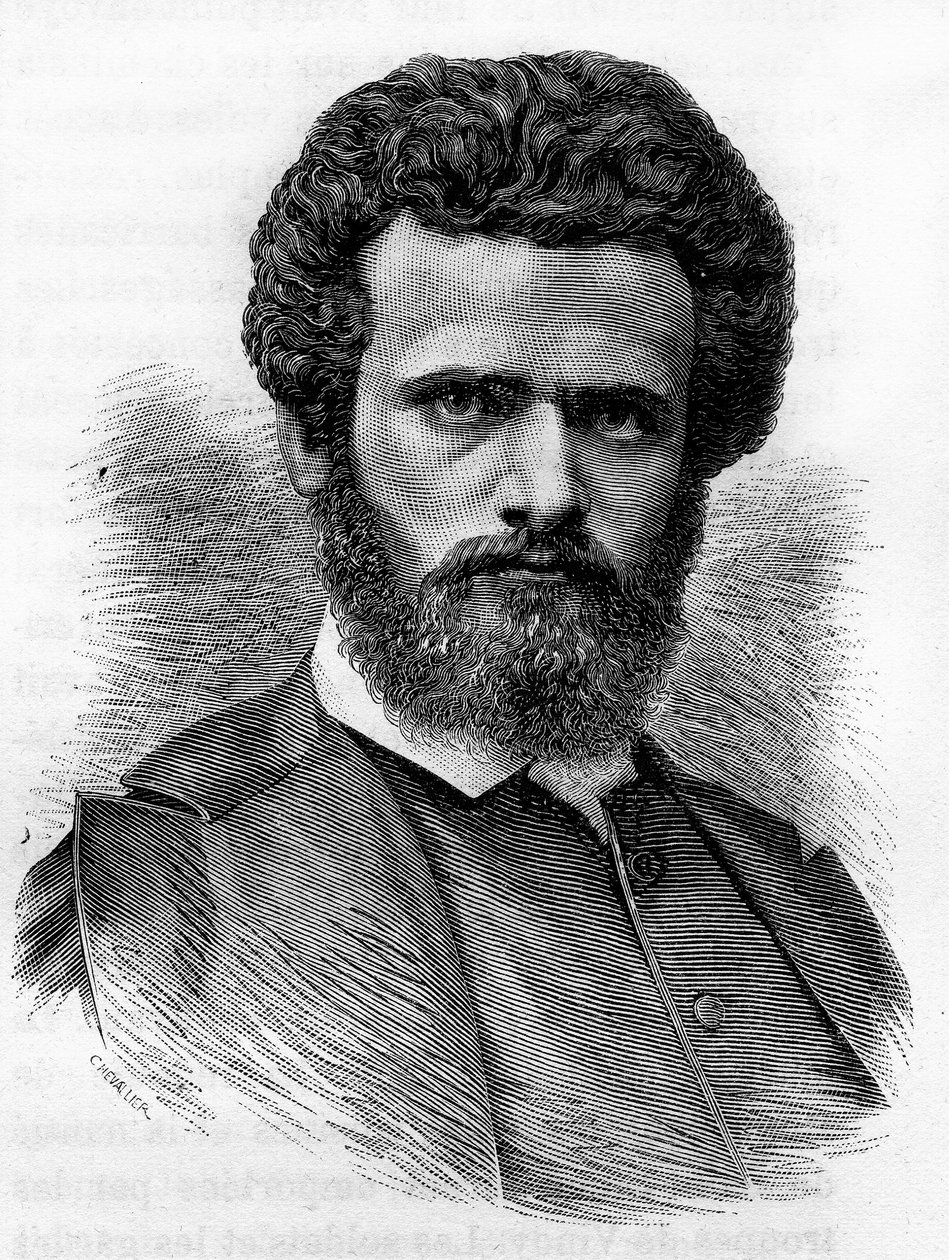 Henri Regnault (1843-1871), französischer Maler. Gravur aus dem Ende des 19. Jahrhunderts in „Histoire de France“ von H. Martin von Unknown artist