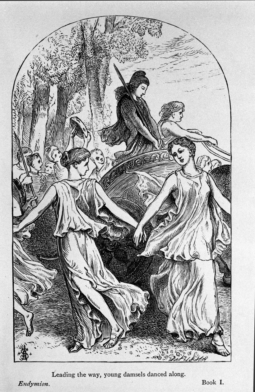 Illustration zu „Endymion“ von Dichter John Keats (1795-1821), 19. Jahrhundert von Unknown artist