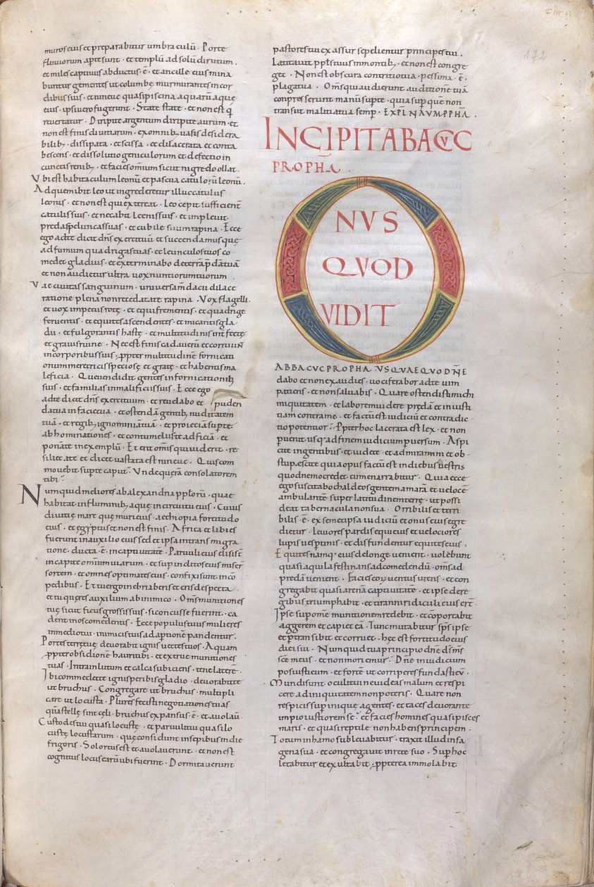 Incipit Abacuc Propha. Incipit des Buches des Propheten Abacuc, 11. Jahrhundert von Unknown artist