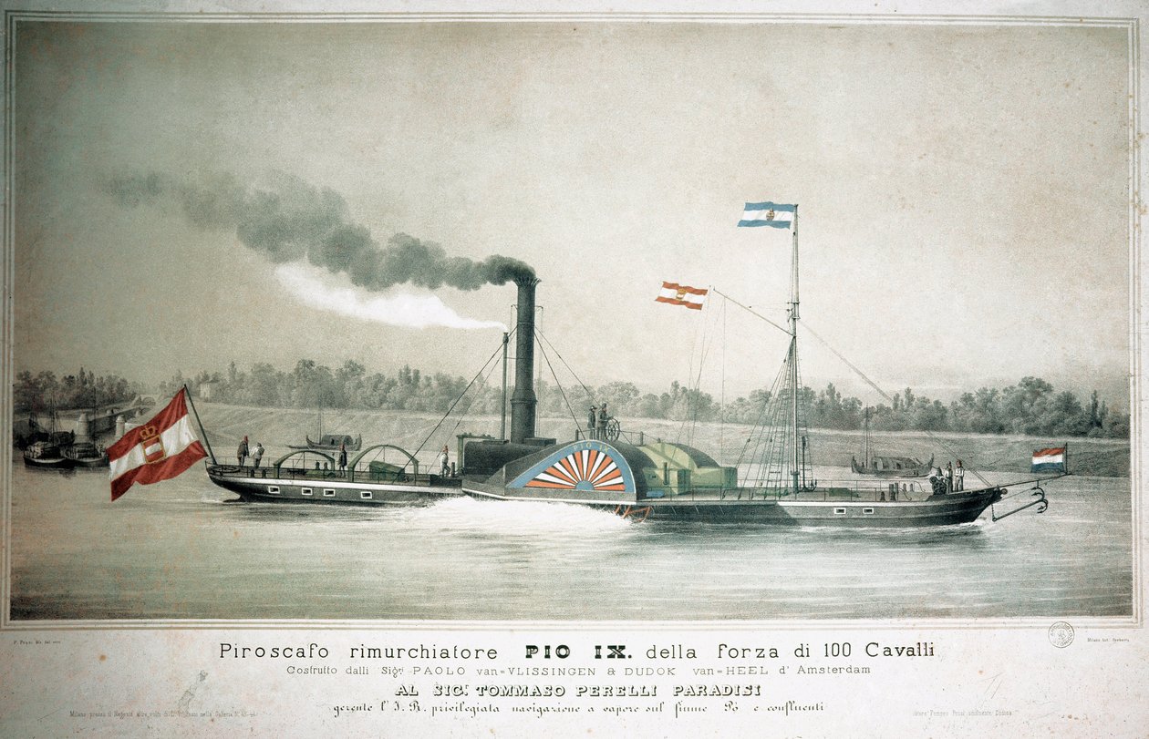 Italienischer Dampfschlepper Pio IX (19. Jahrhundert) von Unknown artist