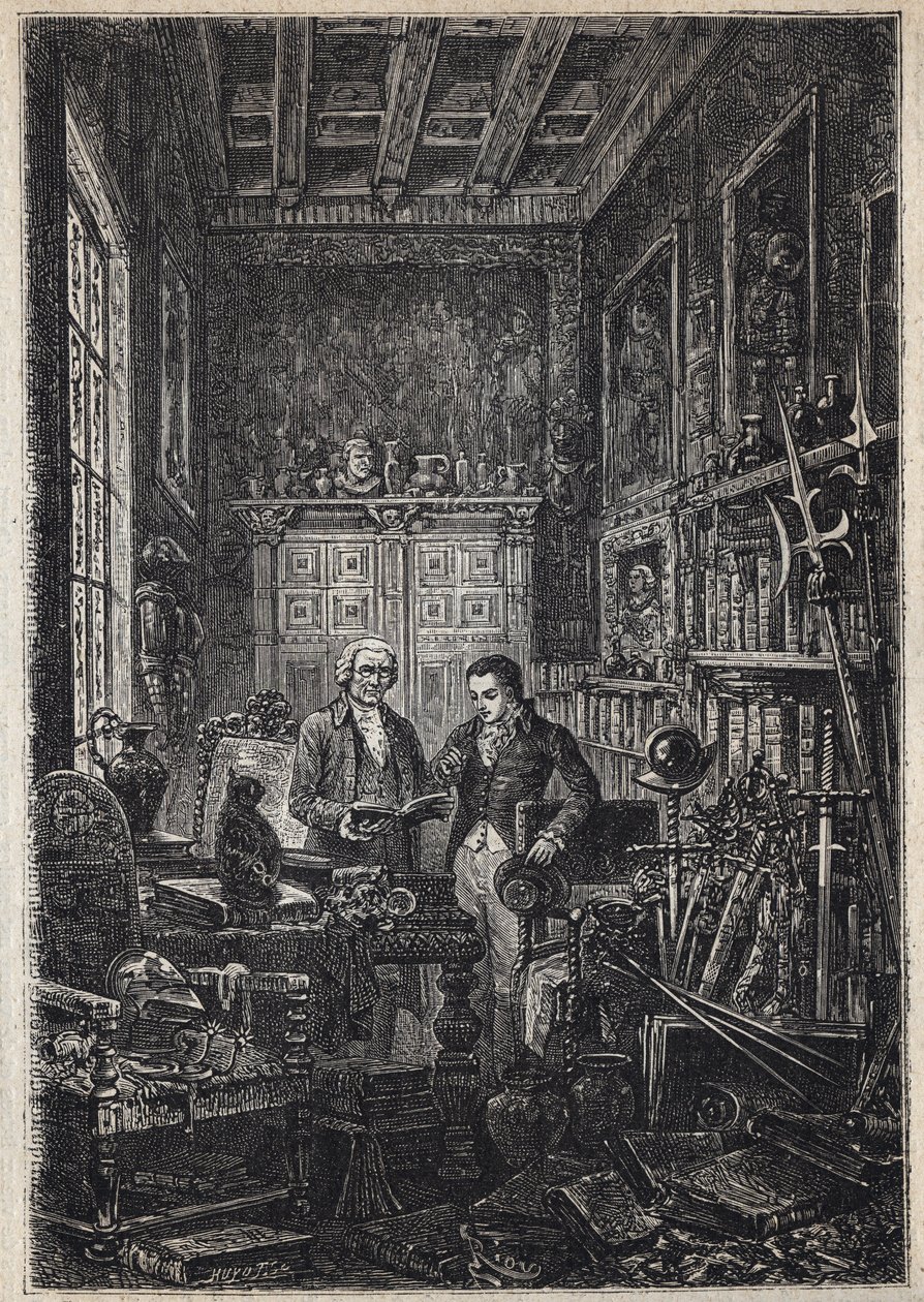 Jonathan Oldenbuck - (Der Heilige der Heiligen des Antiquars) - Illustration des 19. Jahrhunderts für den Roman „The Antiquary“. von Unknown artist