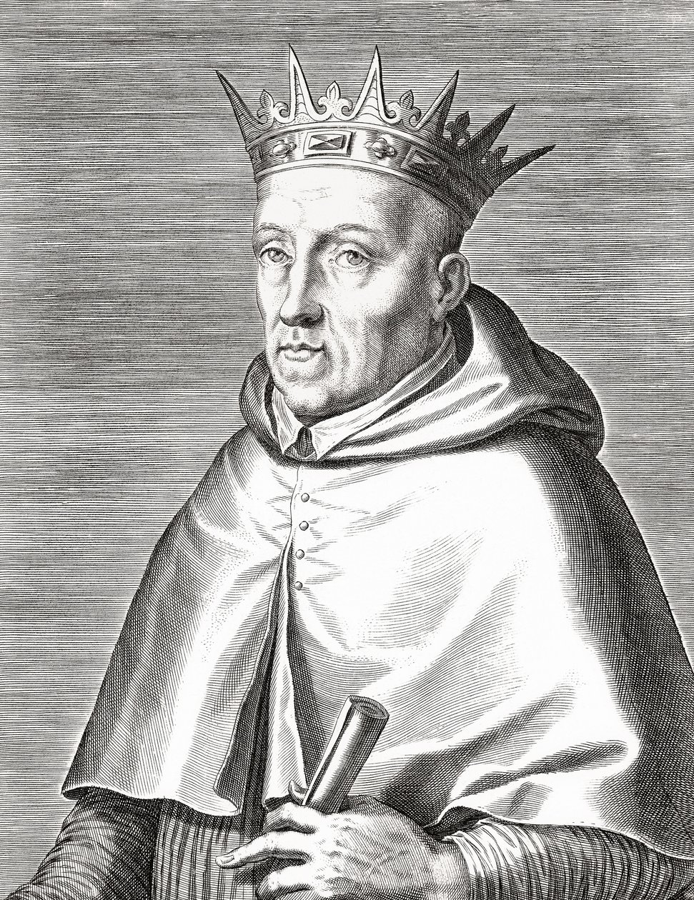 König Heinrich I. von Portugal und ein Kardinal. Henrique I. Porträt. von Unknown artist