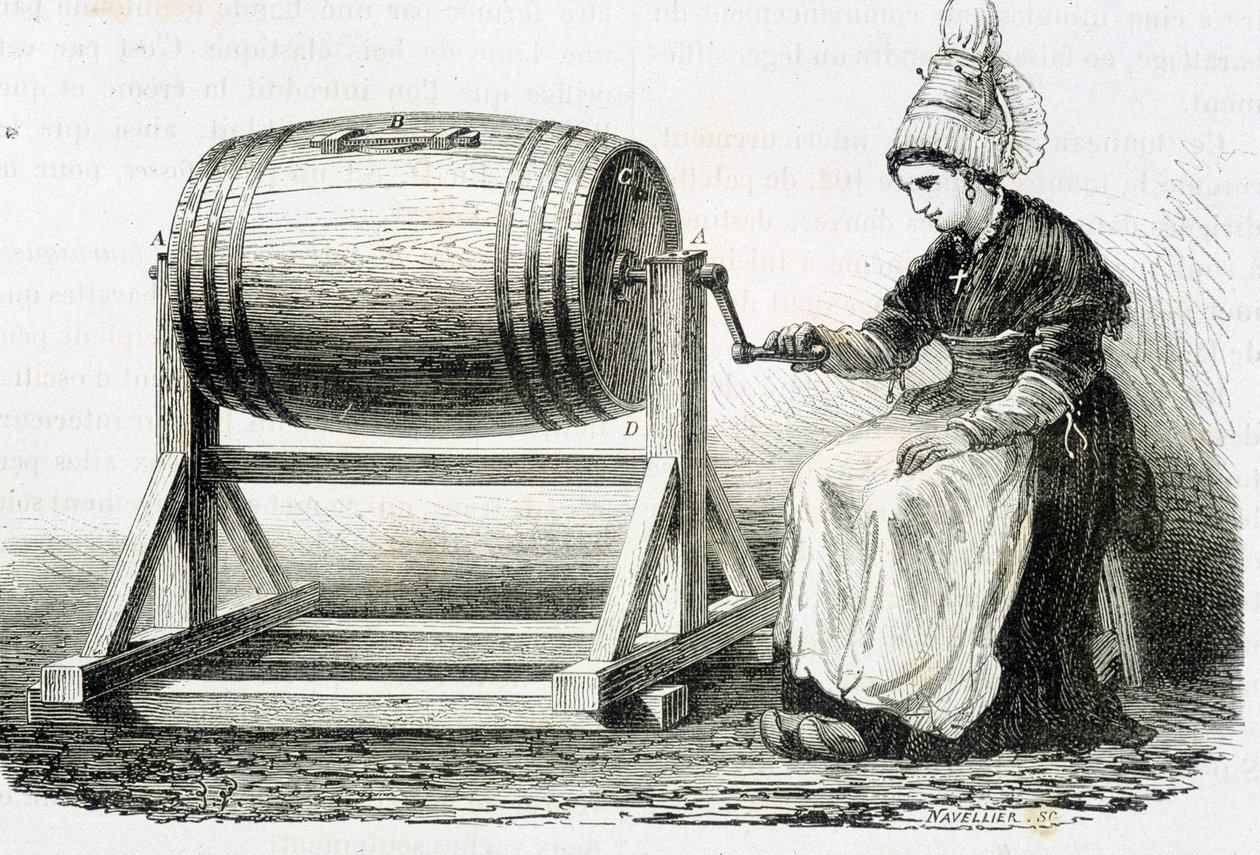 Die normannische Butterfass - in „Die Wunder der Industrie“ von Louis Figuier von Unknown artist