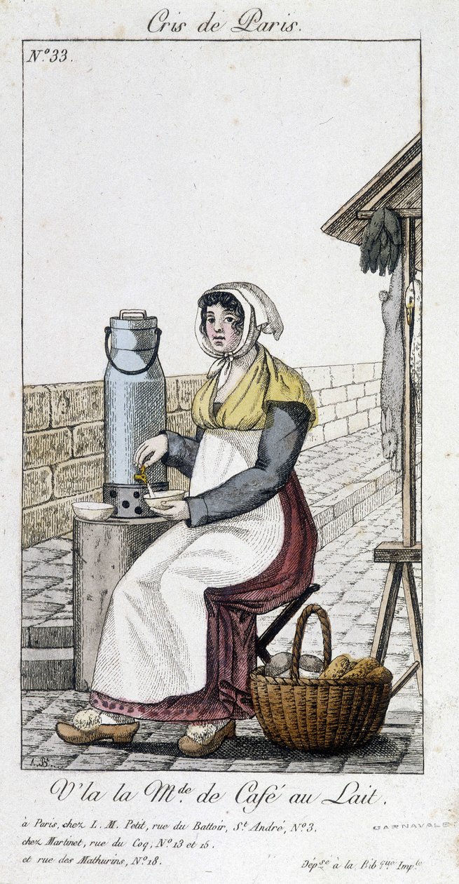 Die Milchkaffeehändlerin - in "Cris de Paris" von Unknown artist