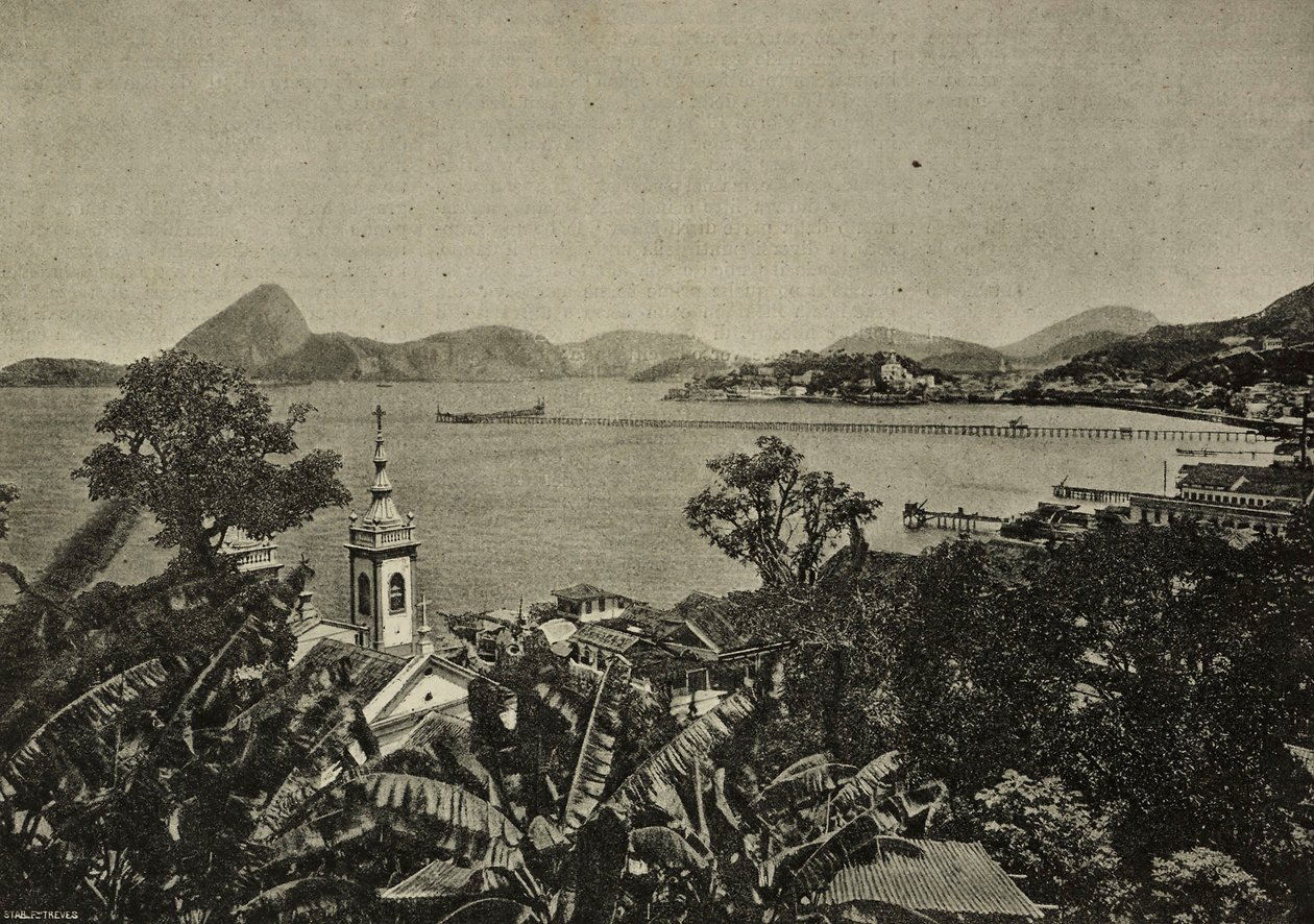 Strand von Lapa, Rio de Janeiro, Brasilien, Gravur aus einem Foto von Vittorio Boron aus L