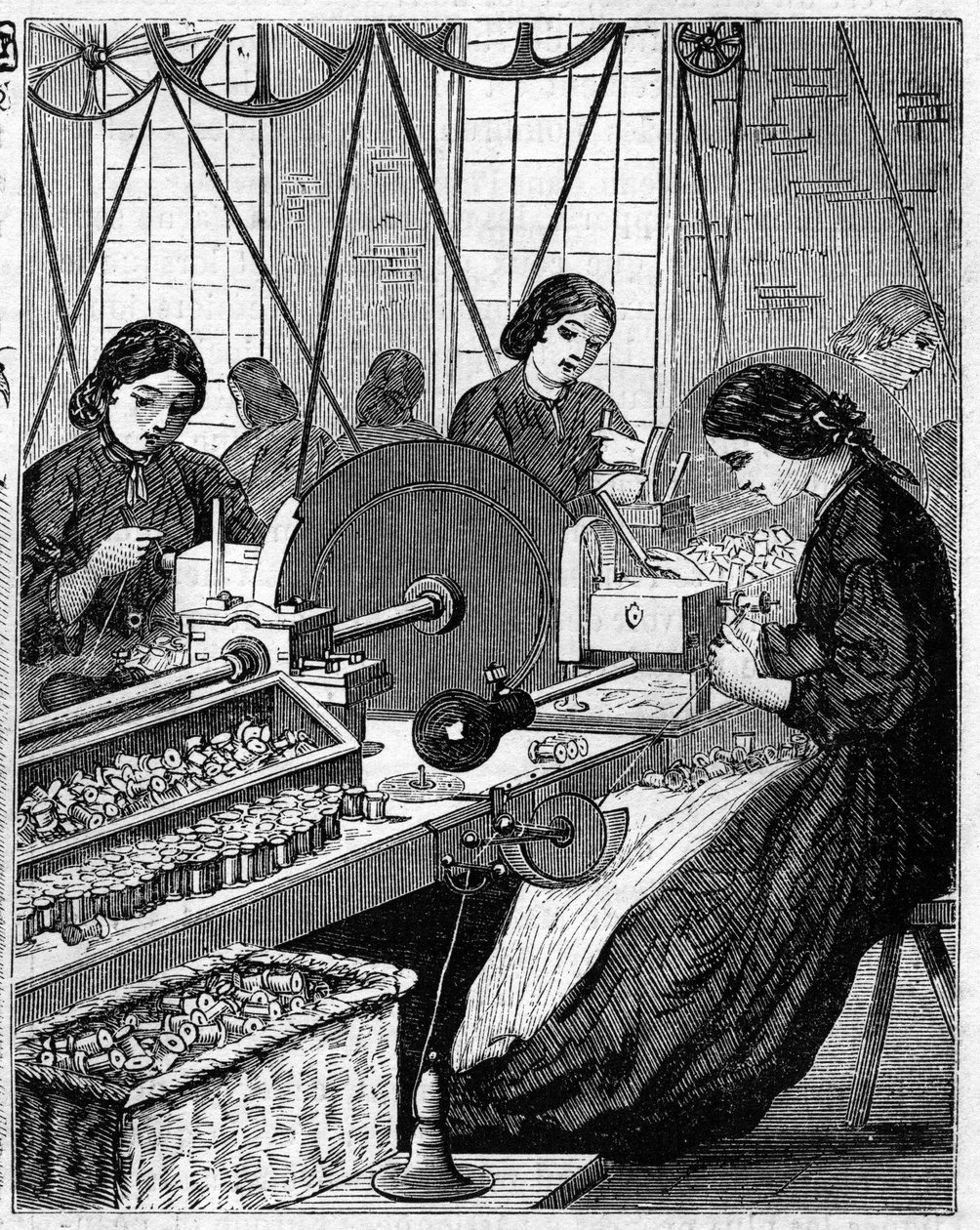 Große englische Industrien: Walter Evans Baumwollspinnerei in England, 1863 von Unknown artist
