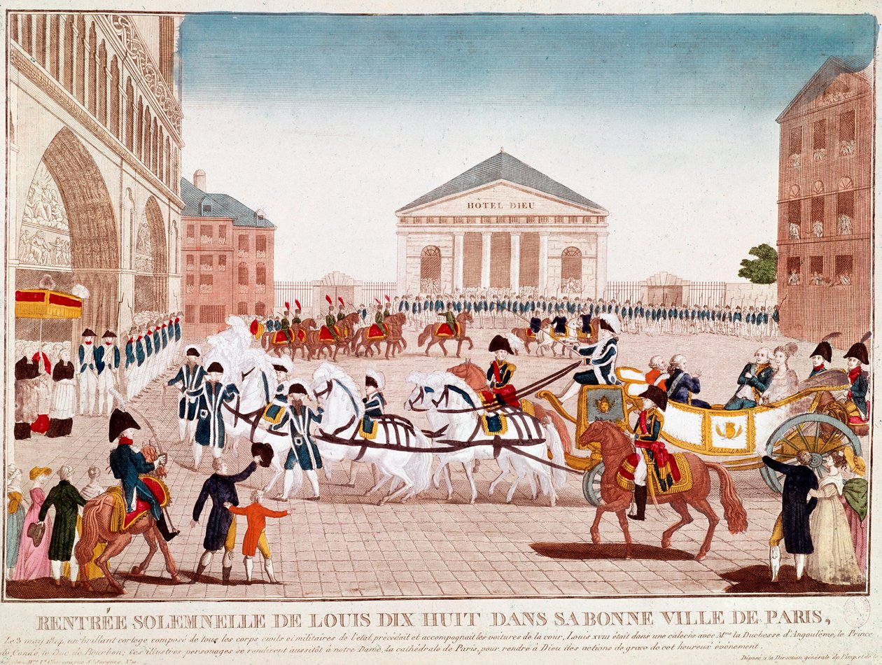 Ludwig XVIII. kommt in Notre Dame an, Paris, 3. Mai 1814 von Unknown artist