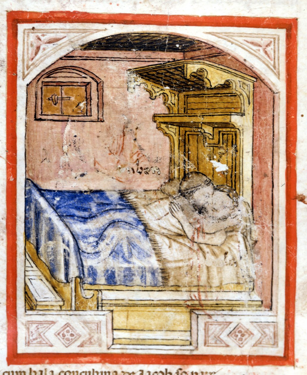 Paarungsszene. Miniatur aus Codex 212 (oder Padovano Codice oder Bibel von Padua) 1390-1400 Rovigo, Accademia dei Concordi von Unknown artist