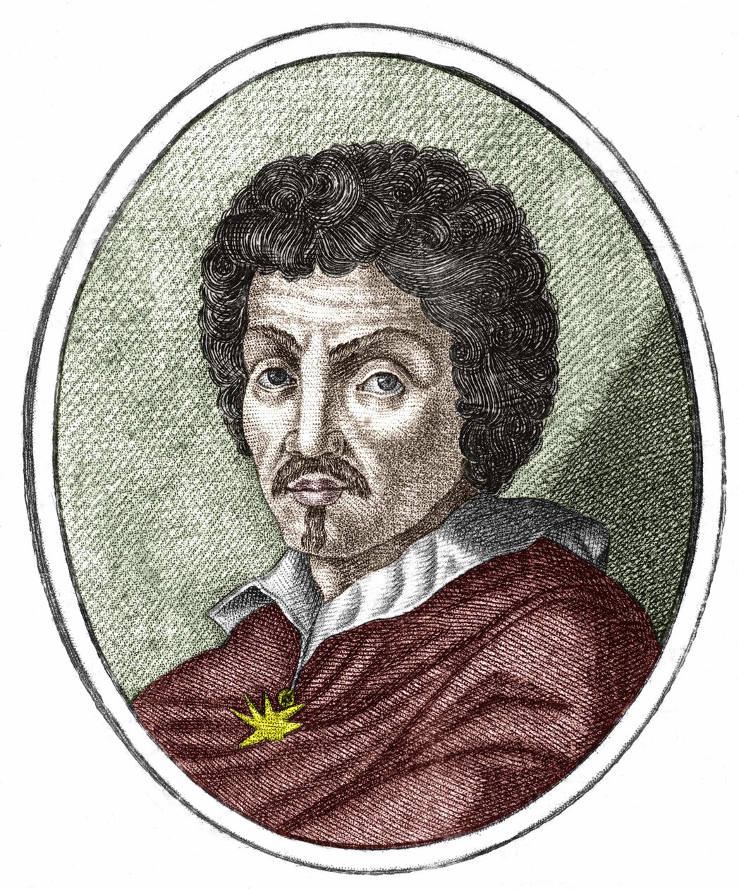 Michelangelo Merisi genannt il Caravaggio oder Caravaggio (1569-1609), Gravur 17. Jahrhundert von Unknown artist