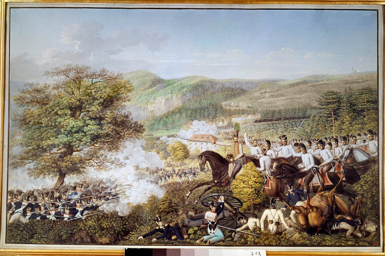 Napoleonische Kriege: „Die französische Infanterie gegen die preußische Kavallerie“ von Unknown artist