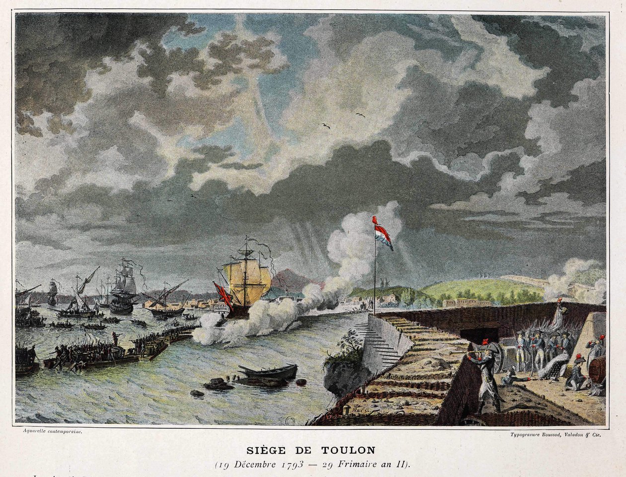 Seeschlacht: Belagerung von Toulon am 19.12.1793 - in „Die Seeschlachten Napoleons“ von Unknown artist