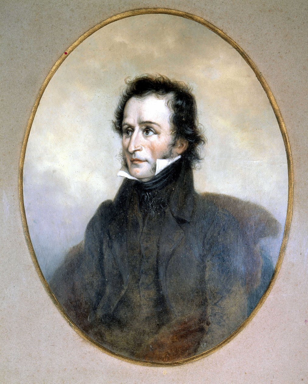 Niccolo Paganini (1782 - 1840). Aquarell. Scala Museum, Mailand. von Unknown artist