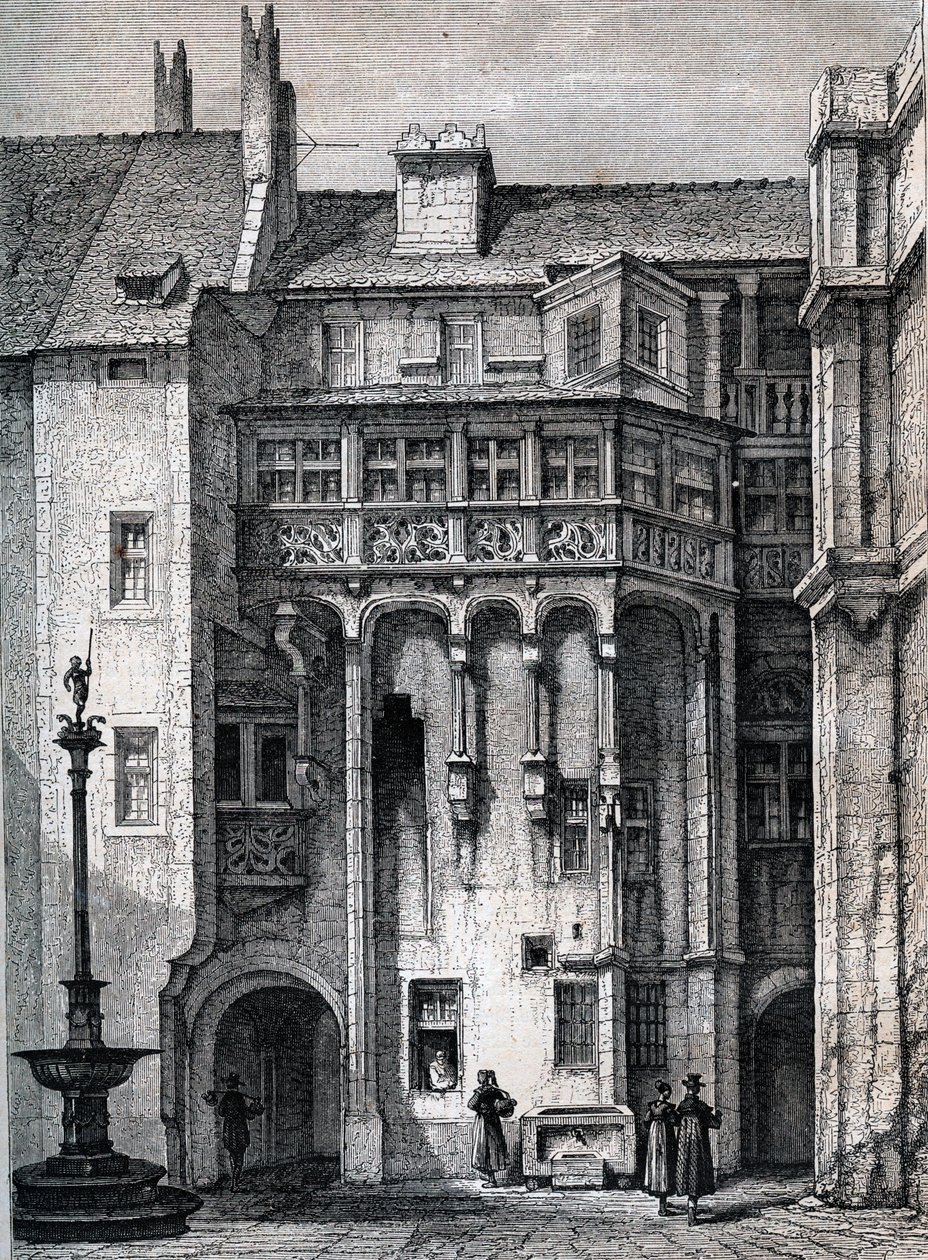 Nürnberger Rathaus - der Innenhof des Rathauses von Nürnberg - Gravur um 1867 von Unknown artist