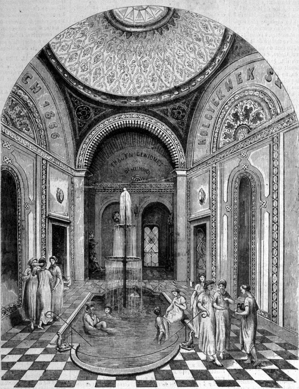Orientalische Bäder in Budapest. Der rosa Raum von Unknown artist