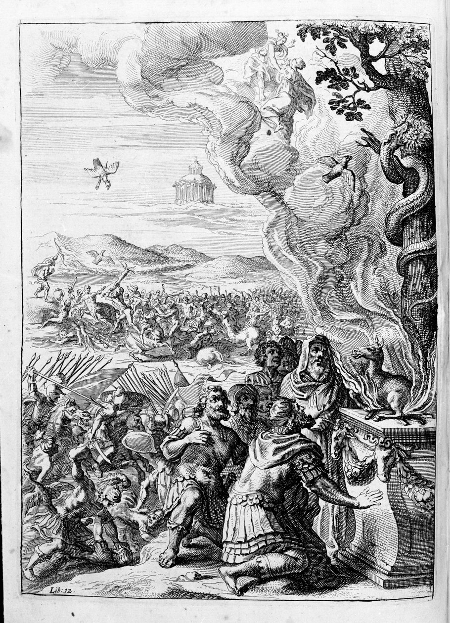 Ovid (Ovidius) - Illustration für Buch 15 - (P. Ovidii Nasonis Metamorphose libri XV mit Anmerkungen von TH. Farnabii.) Anmerkung von Thomas Farnaby (Farnabia) (1575-1647) von Unknown artist